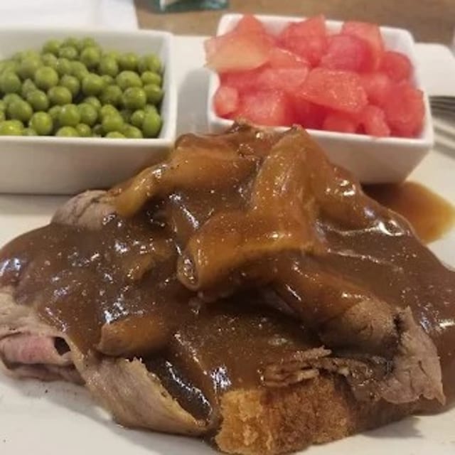 Open Faced Roast Beef.