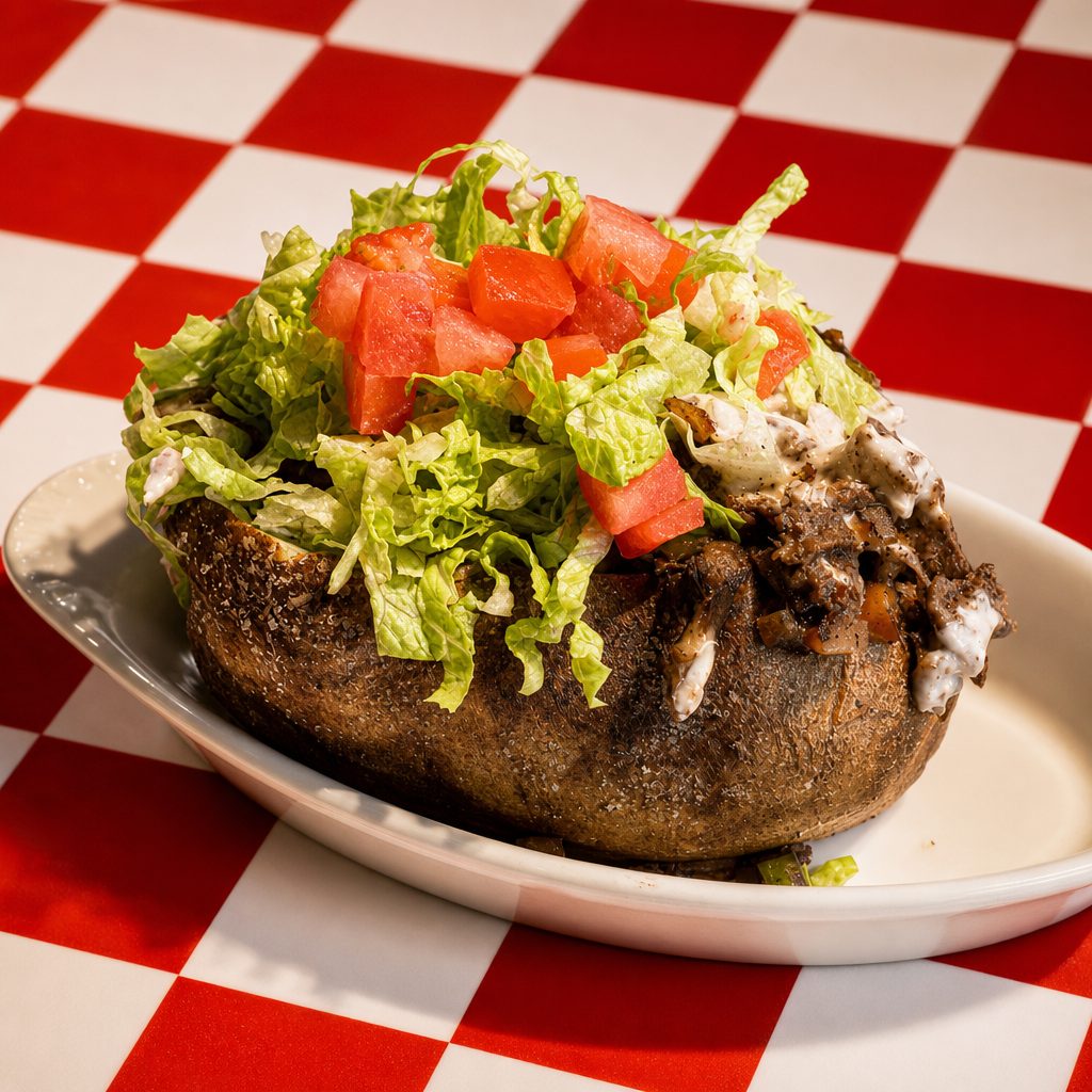 Philly Cheese Steak Stuffed Potato.