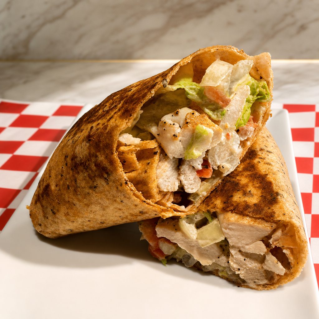 Fried or Grilled Chicken Tender Wrap.