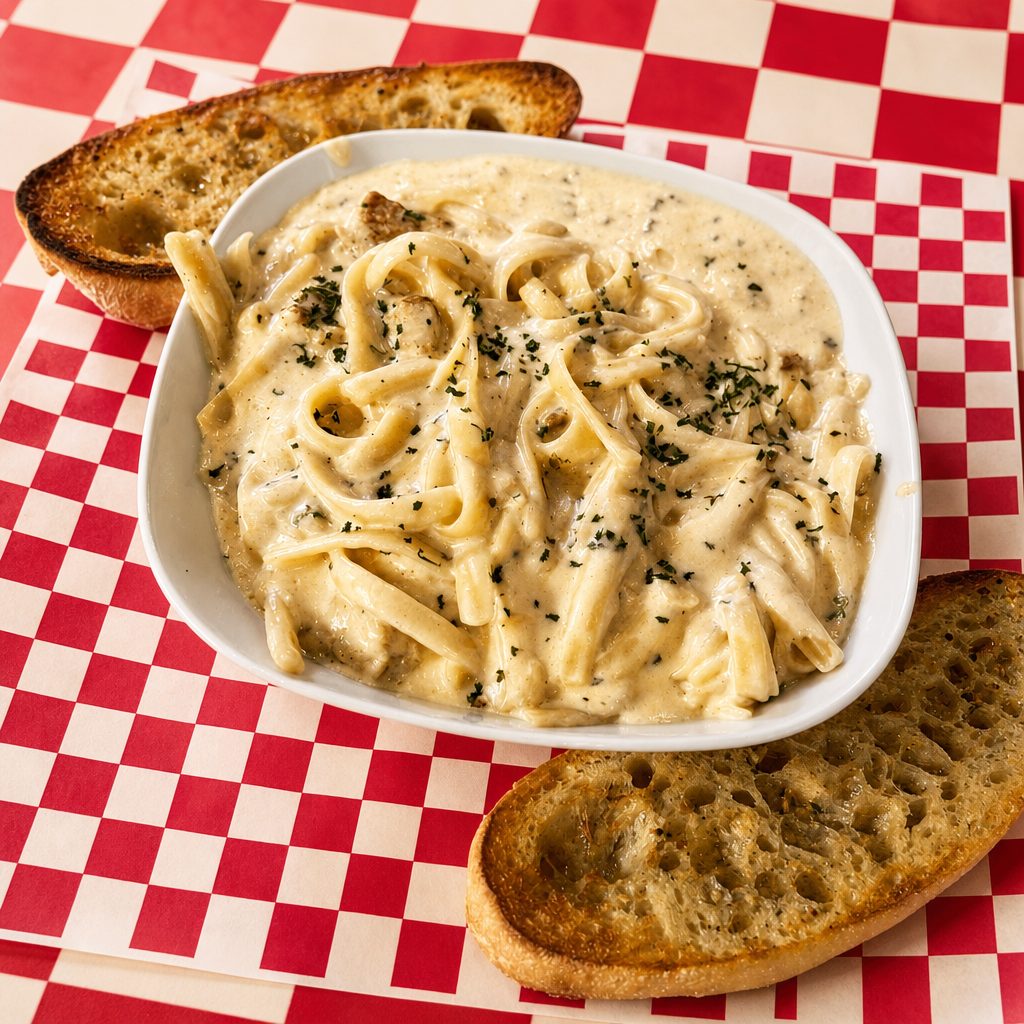 Chicken Alfredo.