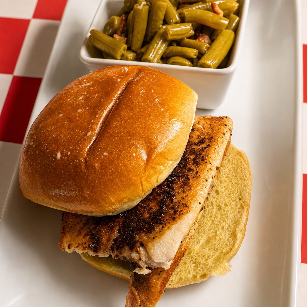 Fried or Grilled Trout Sandwich.