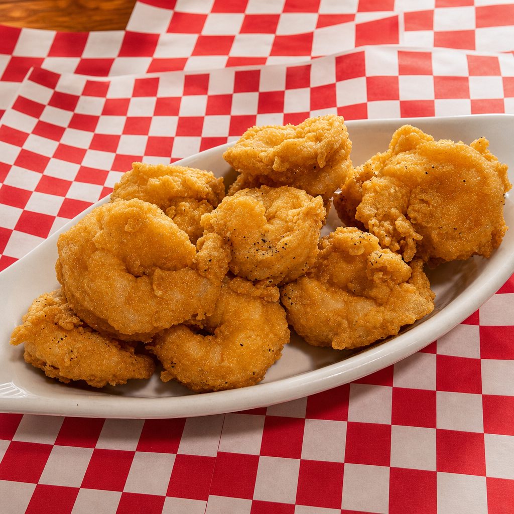 Hand Breaded Large Shrimp.