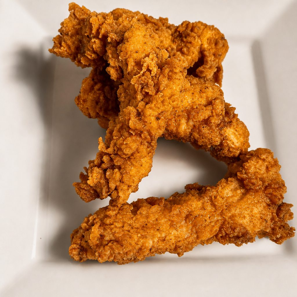 Hand Breaded Chicken Tenders.